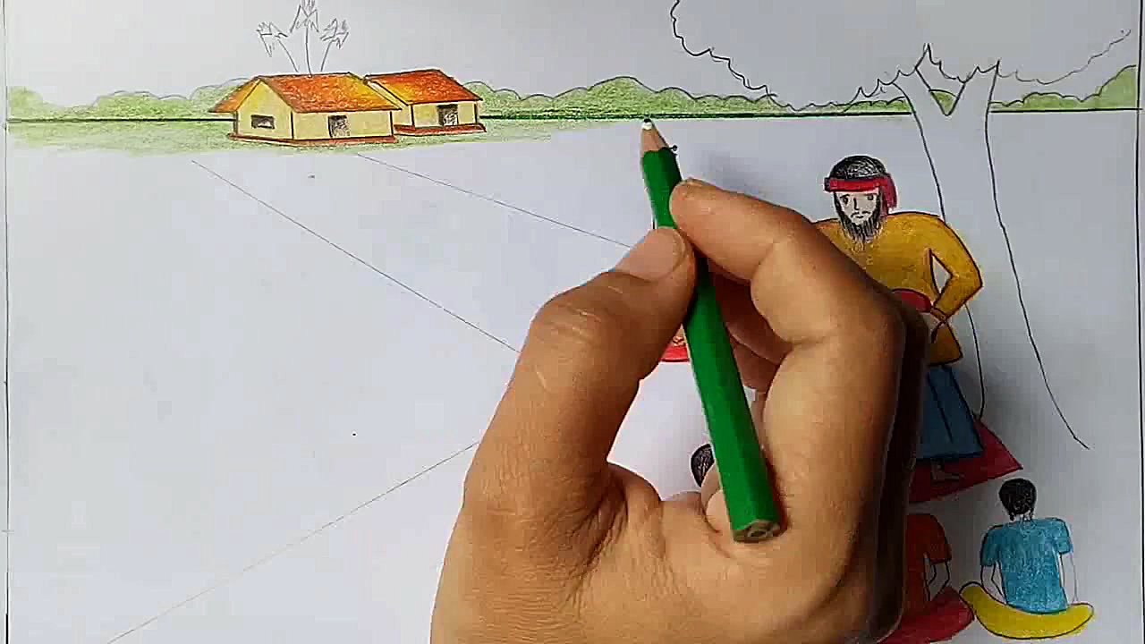 How to draw scenery.Step by st...