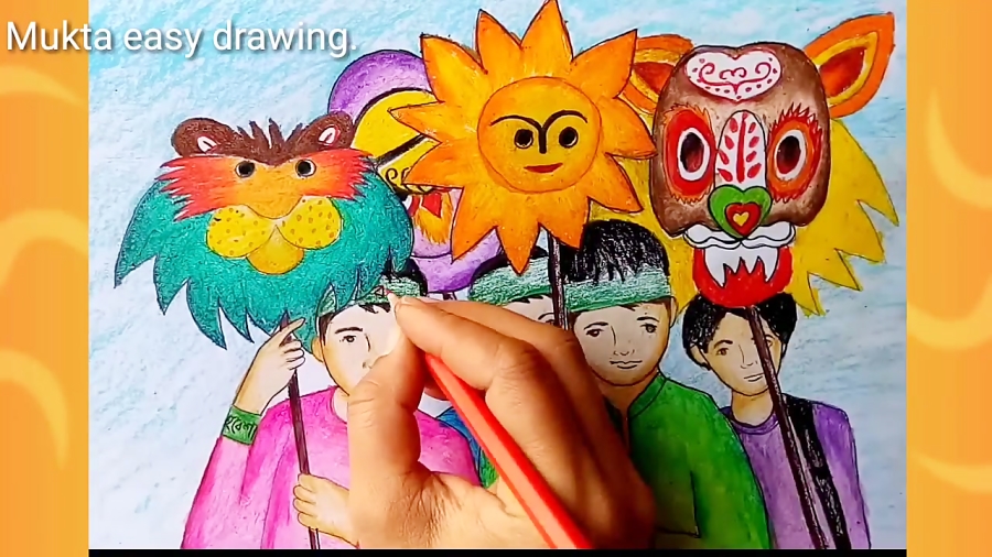 How to draw mela drawing | pohela boishakher drisho | draw scenery of  village fair #বৈশাখেরদৃশ্যআঁকা - YouTube