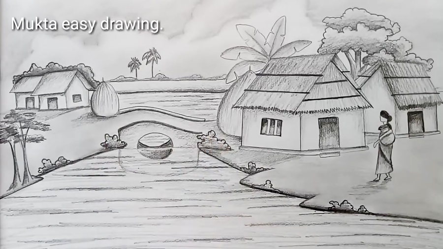 How to draw simple scenery | Scenery drawing for kids | Village drawing -  YouTube | Scenery drawing for kids, Art drawings for kids, Drawing for kids