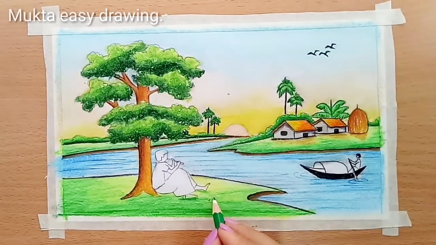 Drawing Book - Let's sketch easy and beautiful village scenery | Facebook