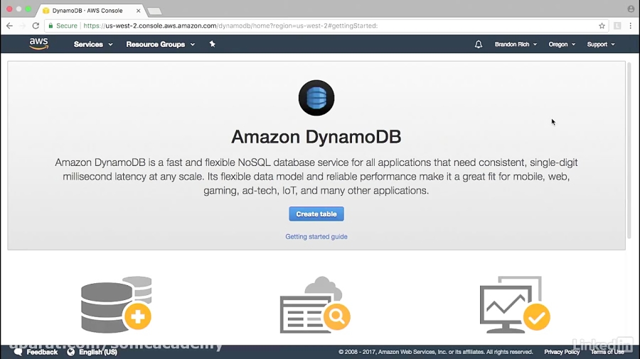 دوره ﻿Amazon Web Services - یک جدول DynamoDB ایجاد کنید
