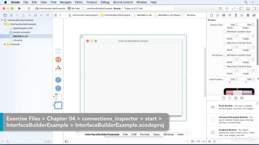 دانلود کورس ﻿Xcode - از Connectors Inspector استفاده کنید...