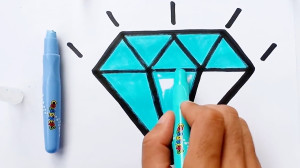 How to draw diamond, draw cute...
