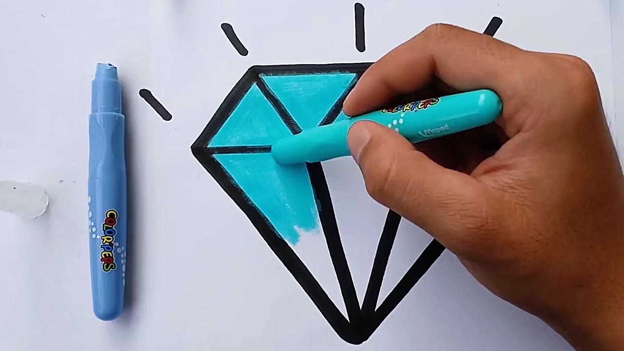 How to draw diamond, draw cute...