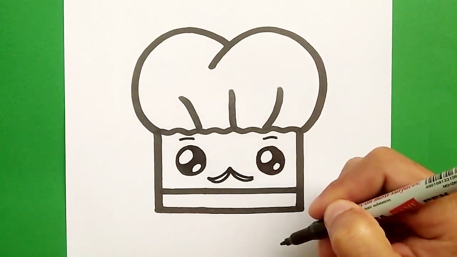 How to draw a cute cook hat, Draw cute things