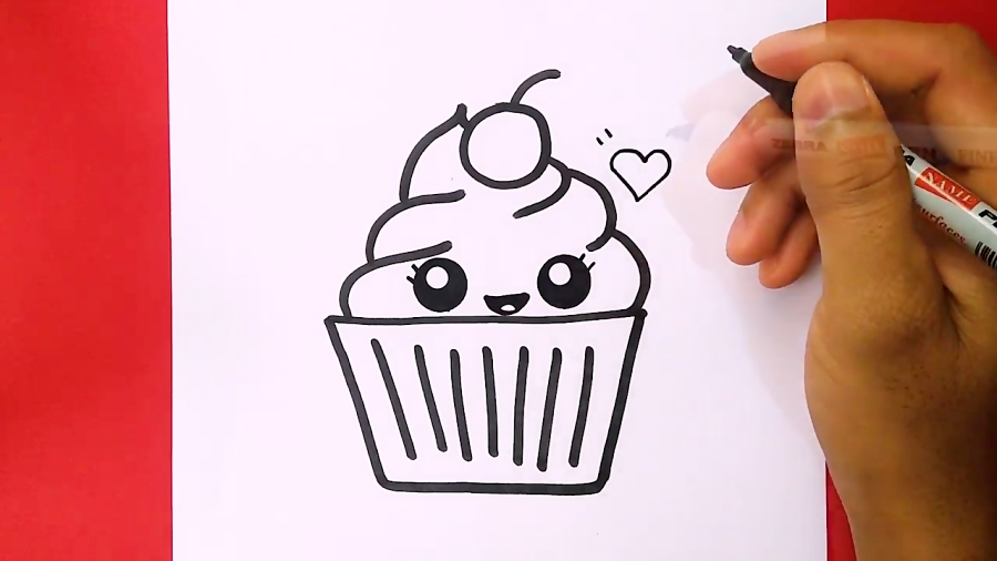 How to draw a cute Cupcake, Dr...