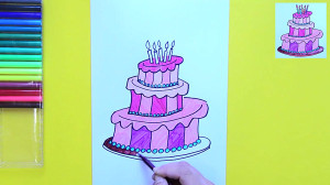 How to draw a Birthday Cake