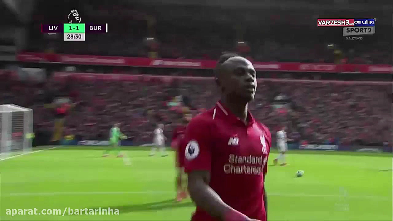 خلاصه بازی لیورپول 4  برنلی 2