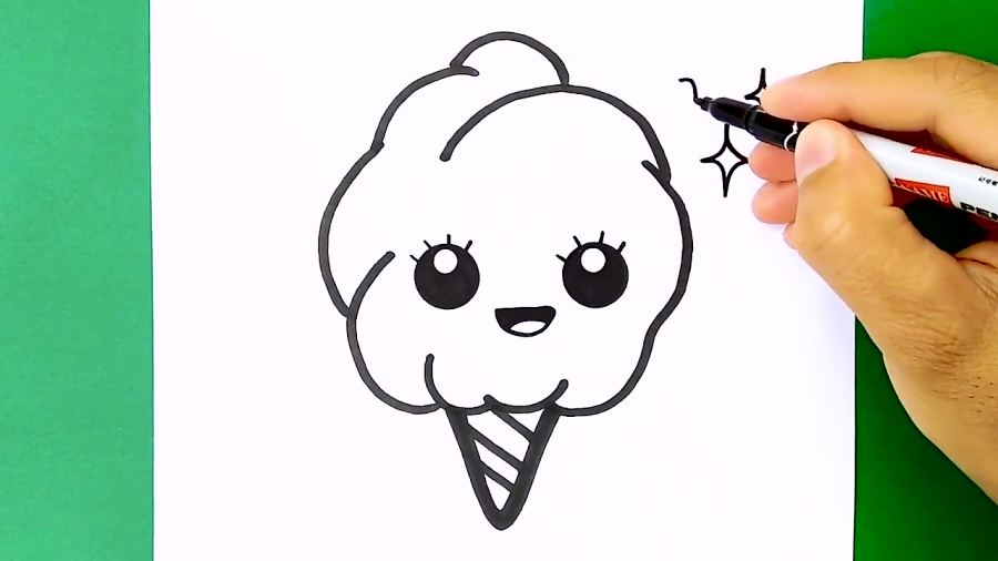 How to Draw a Cute Cotton Candy 