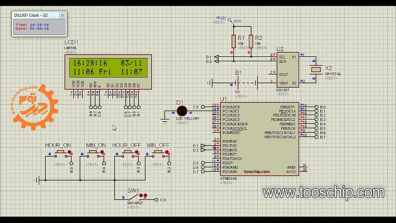 تایمر دیجیتال با avr