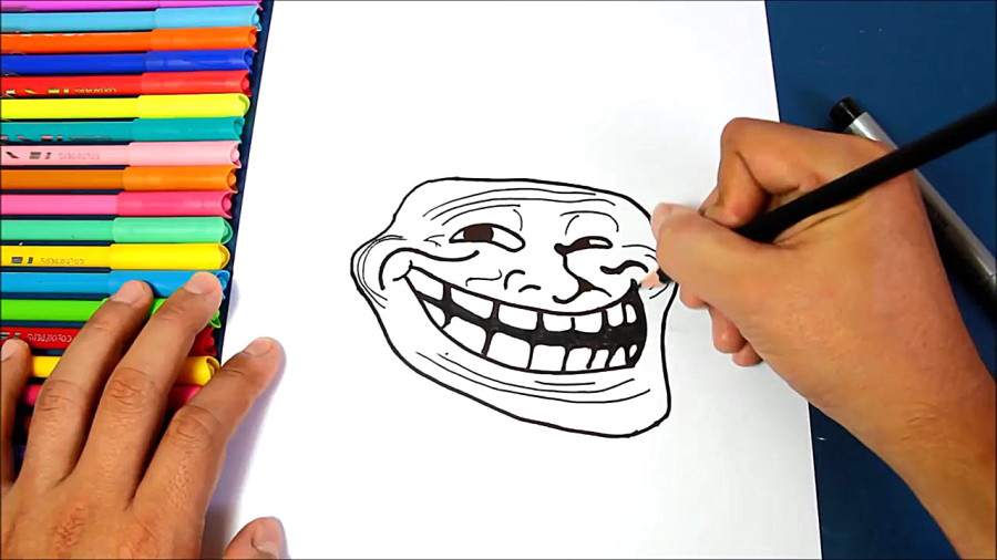 Troll Face Tutorial How to draw Troll Face