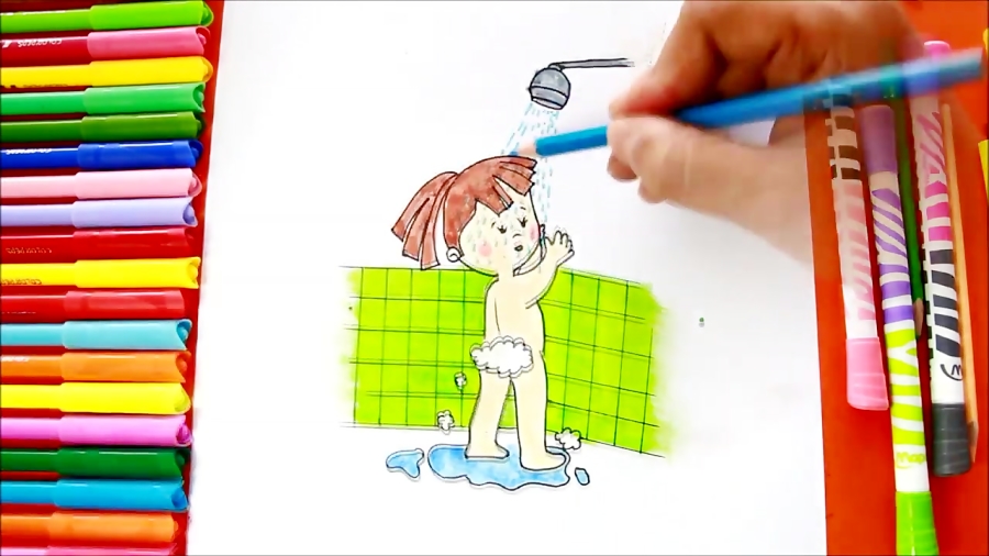 Drow Bathing How to draw a girl bathing