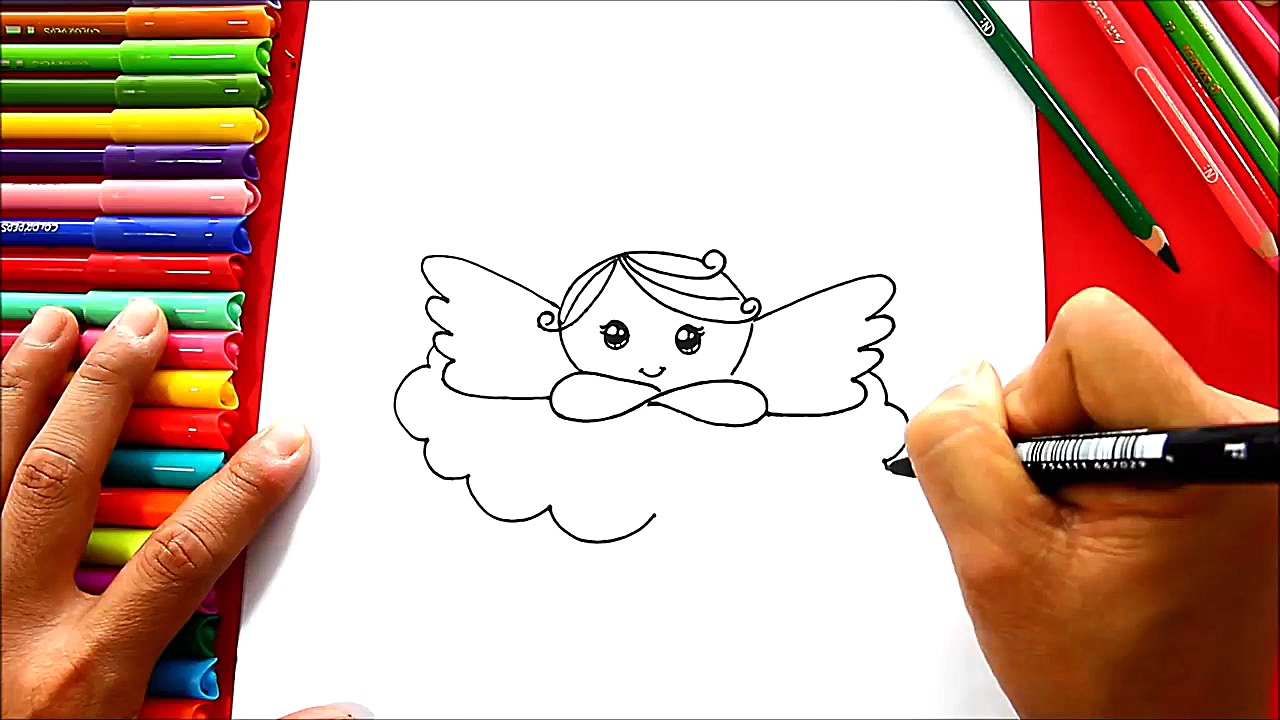 How to draw a Christmas Angel