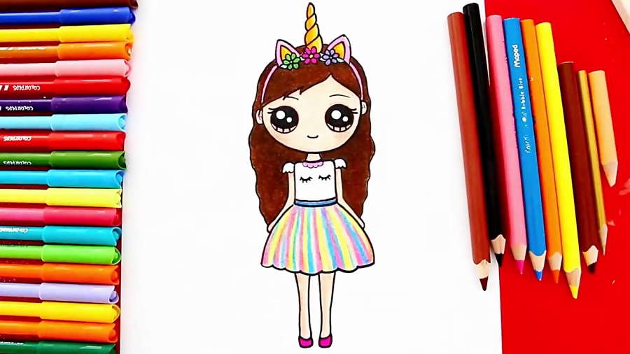 Unicorn Pijama Kawaii Cute Girl - Draw So Cute Unicorn Girl - Free  Transparent PNG Clipart Images Download