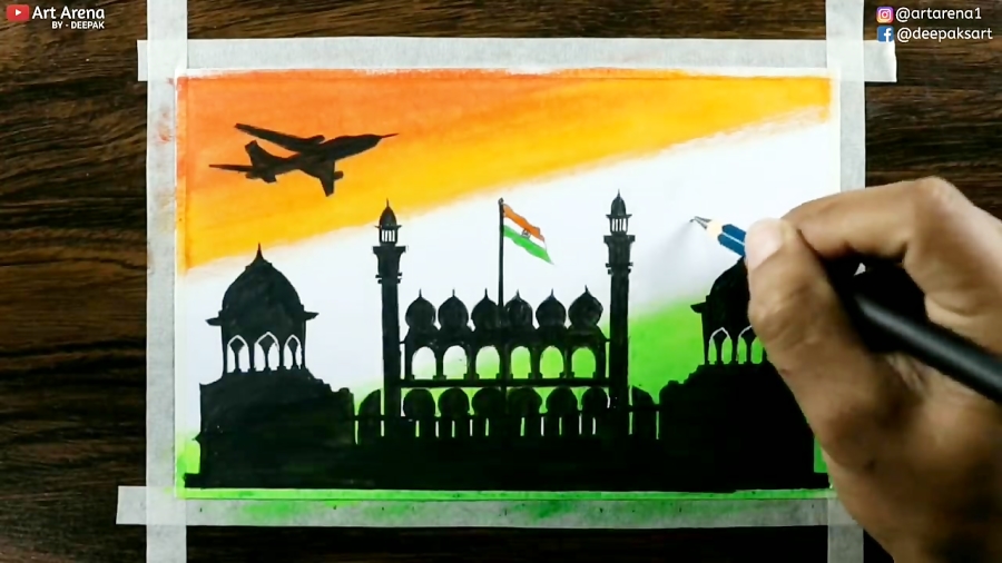 Happy Republic Day Drawing || 26 January Special Drawing || How To Draw  Republic Day Drawing I… | Oil pastel drawings, Nature art drawings, Oil  pastel drawings easy