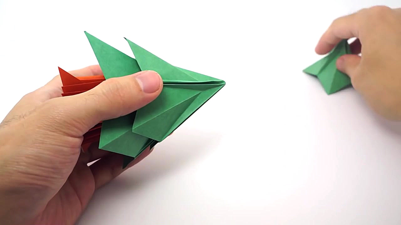 اوریگامی درخت کریسمس  آموزش سا...