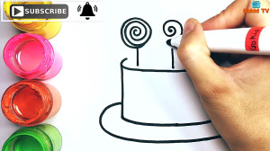 Como dibujar Pastel de Cumplea...