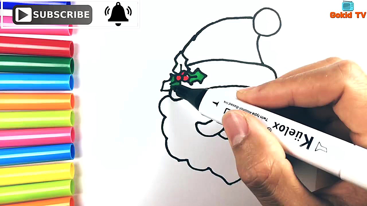 Dibujar y colorear Papa Noel(...