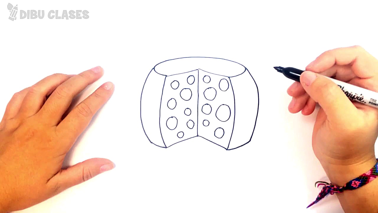 Como dibujar un Queso paso a p...