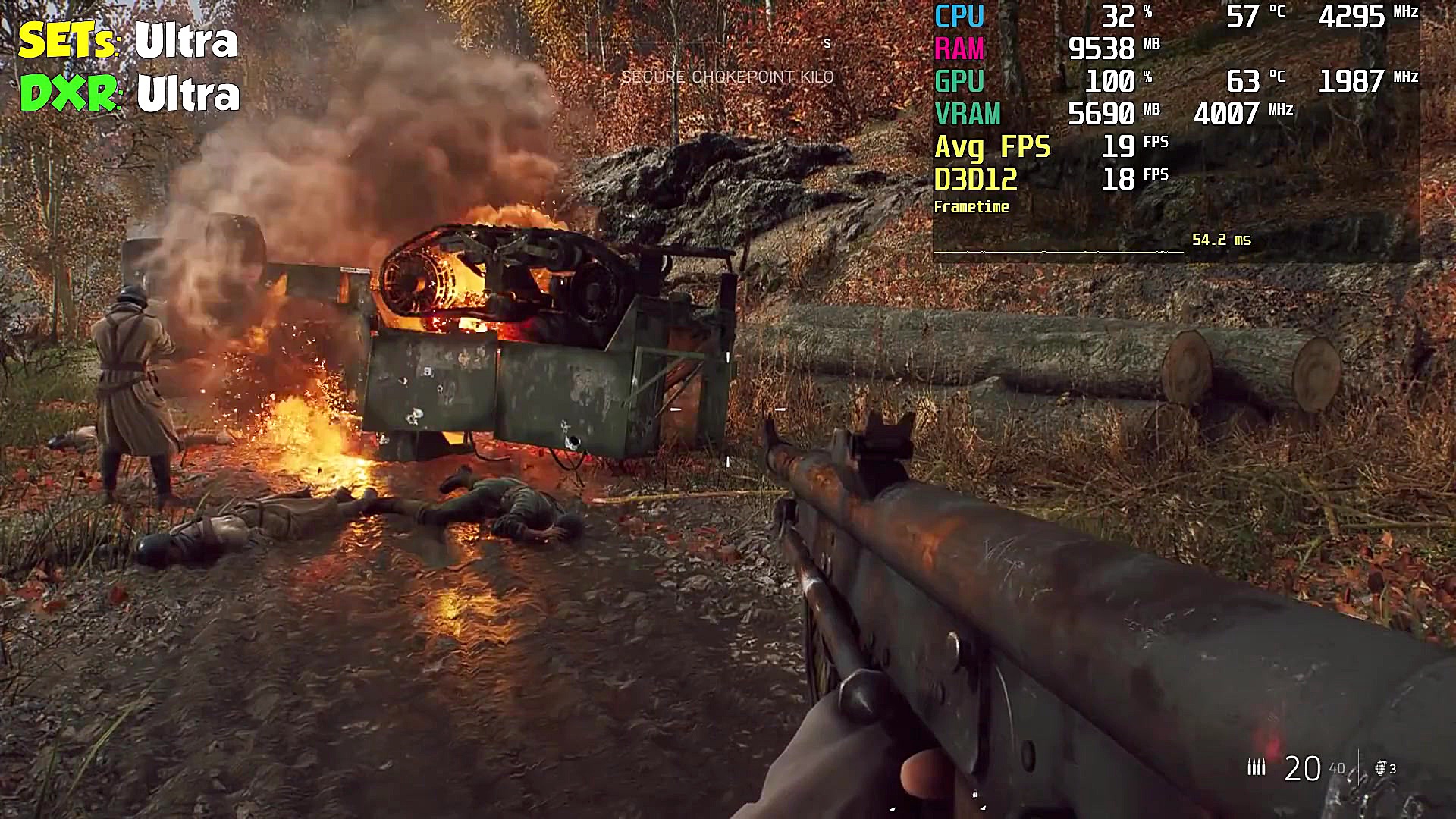 فریم ریت بازی Battlefield V  R...