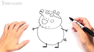 Como dibujar al Papa de Peppa...