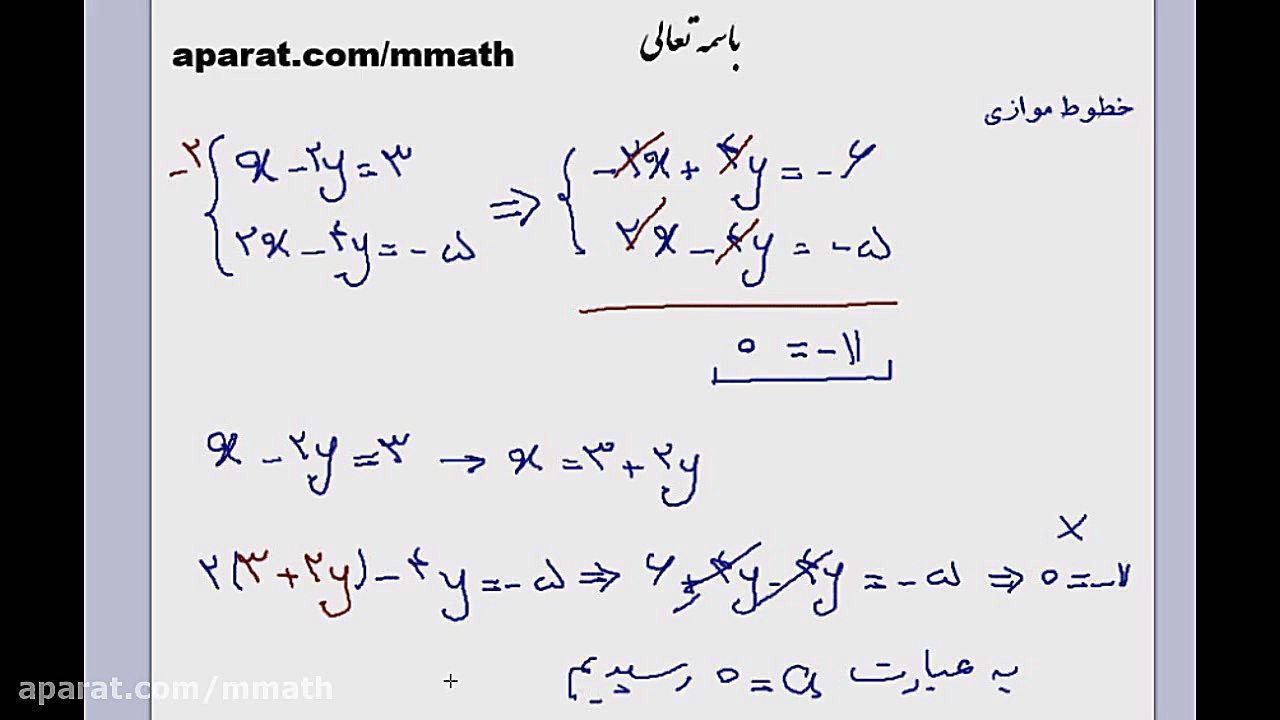 ریاضی نهم  حالات خاص دستگاه مع...