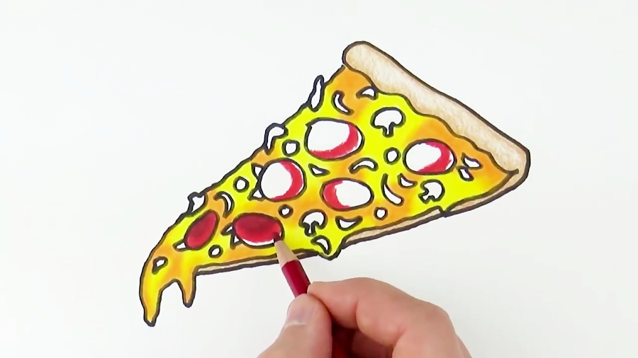 PIZZA DRAWINGS || Learn How to Draw easy Pizza (step by step) - YouTube