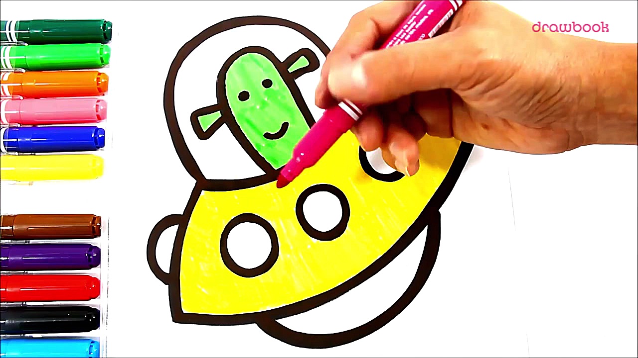 Cohete dibujar y colorear Apre...