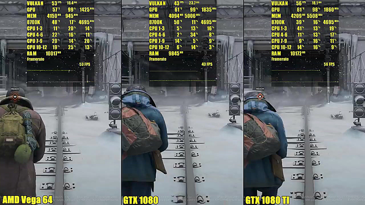 مقایسه فریم ریت GTX 1080  AMD...