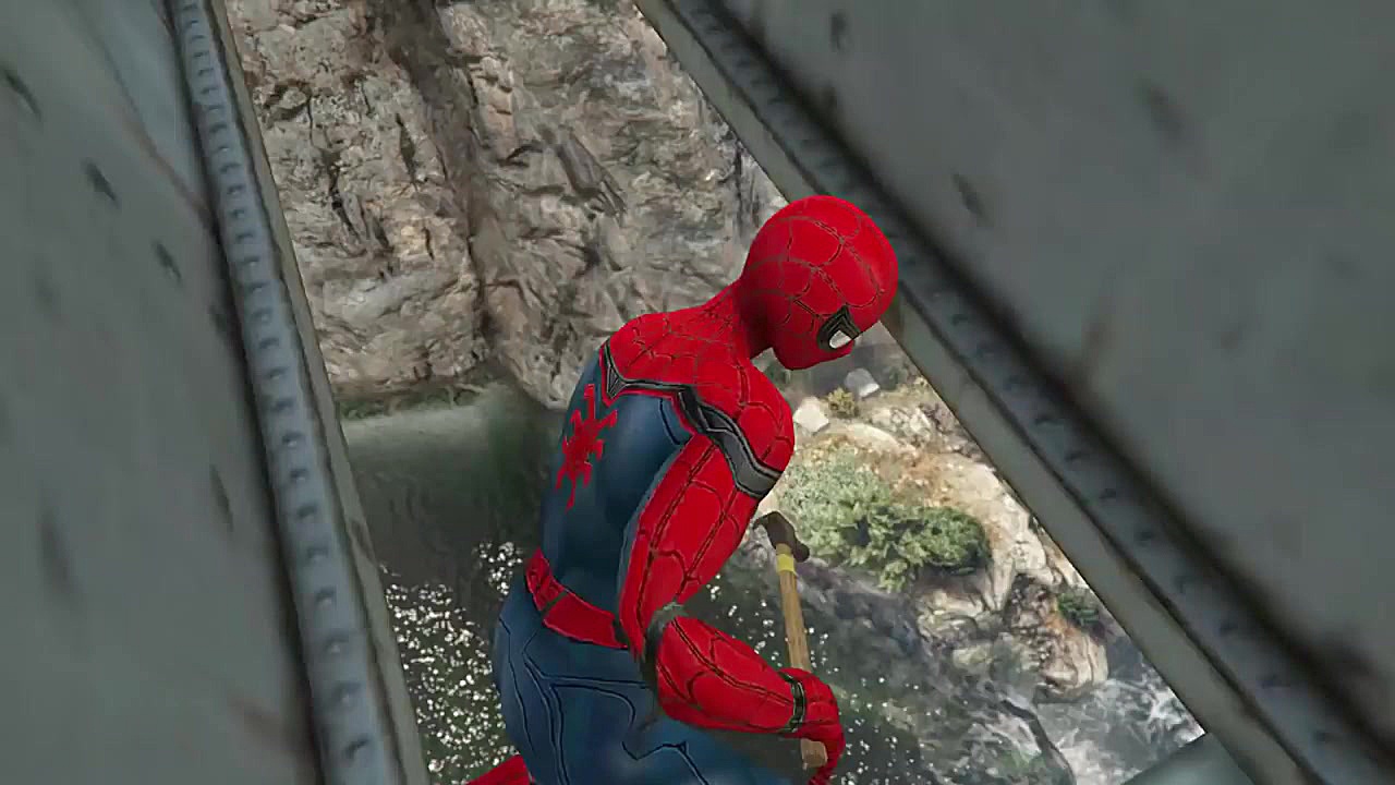 GTA 5 Water ragdolls SPIDERMAN