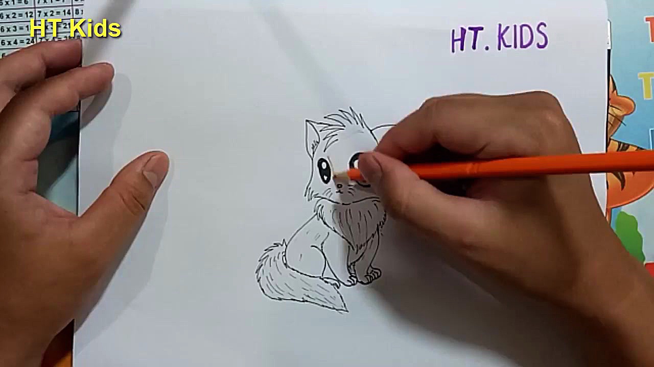 How to draw a cat cute and eas...