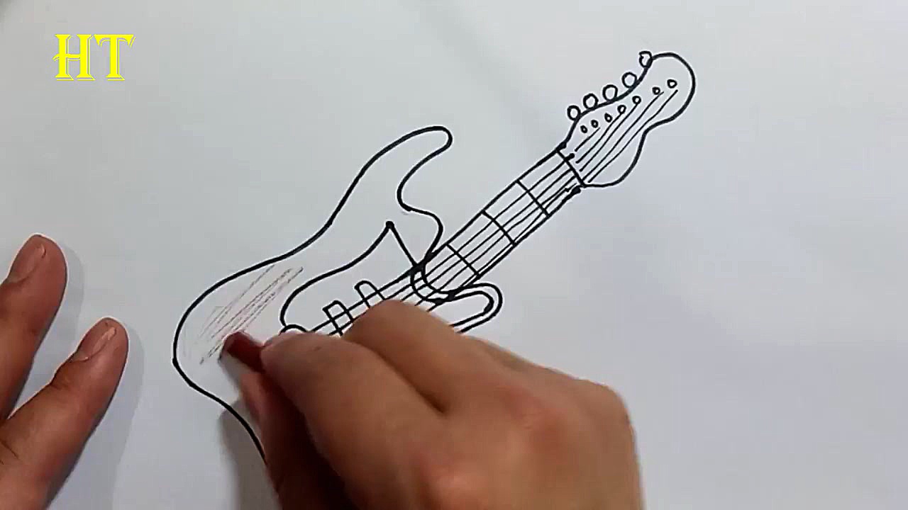 How to Draw Electric guitar fo...