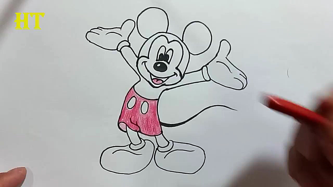 How to draw Mickey Mouse  Easy...