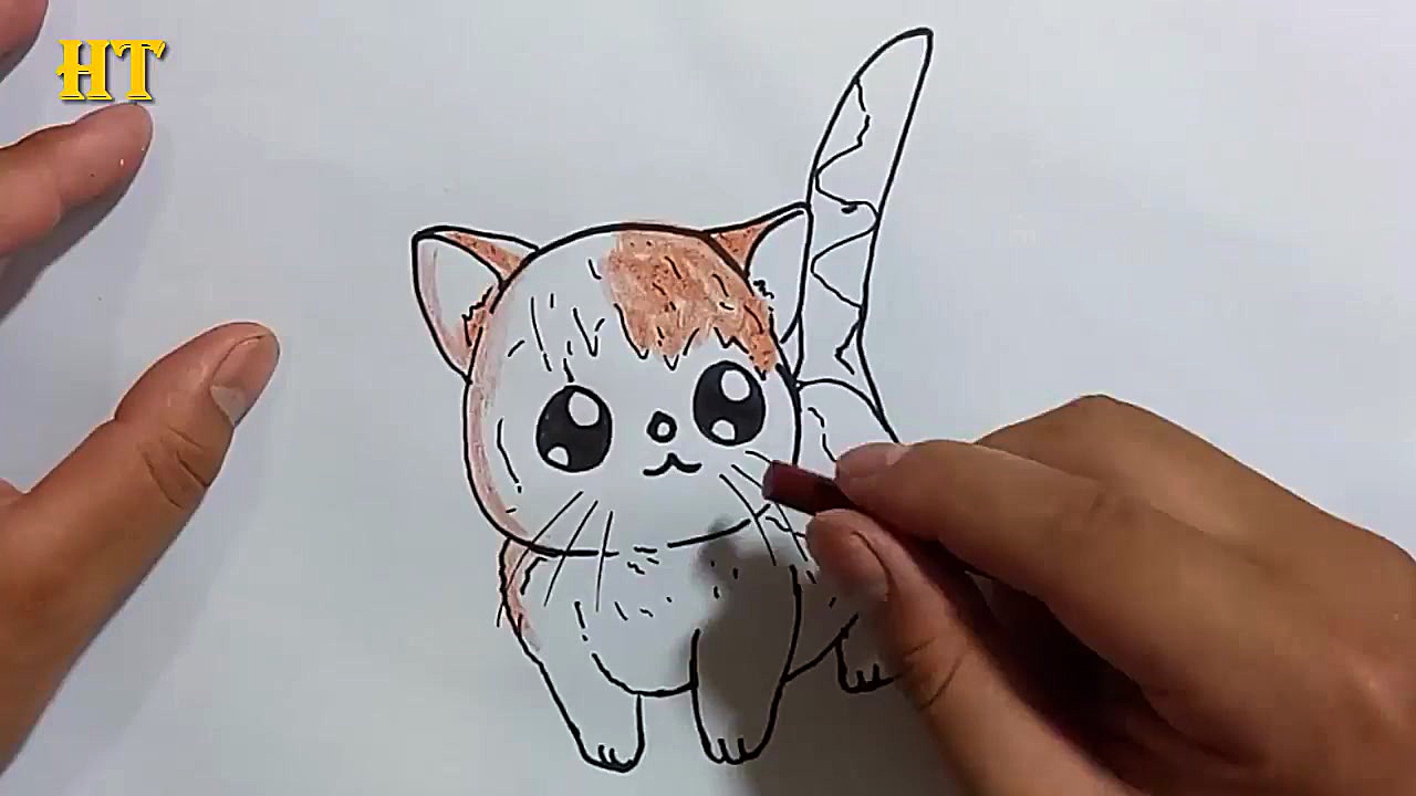 how to draw a cat cute and eas...