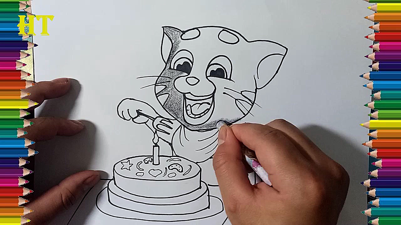 Talking tom and birthday cake...