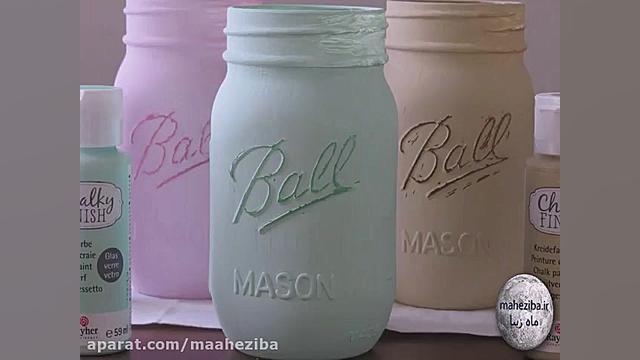 رنگ کردن بطری های شیشه ای