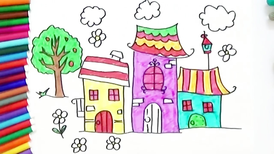 How To Draw and coloring House...