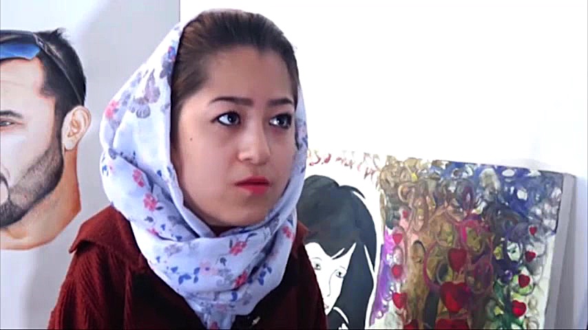 دختر نقاش معلول افغانی آموزشگا...
