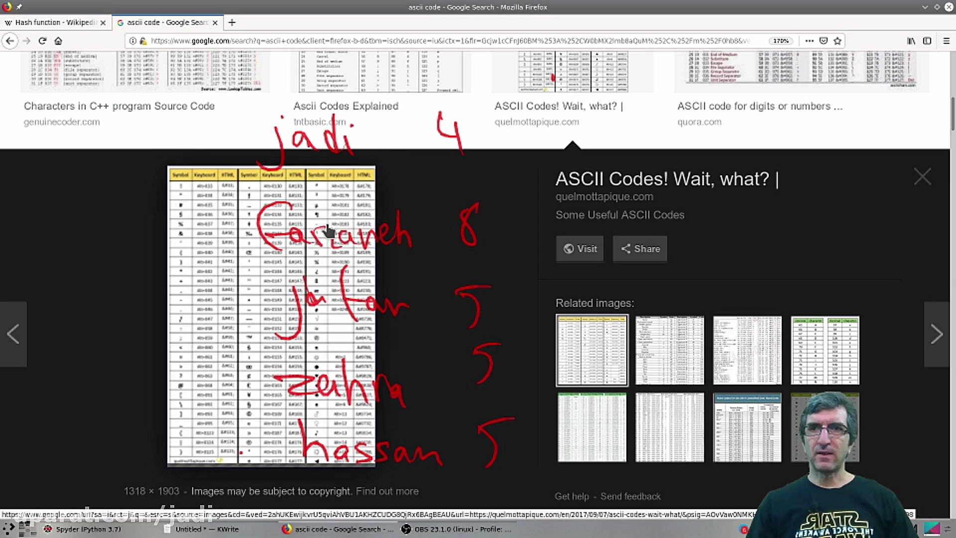 هش (یک از سه)  درک مفهوم