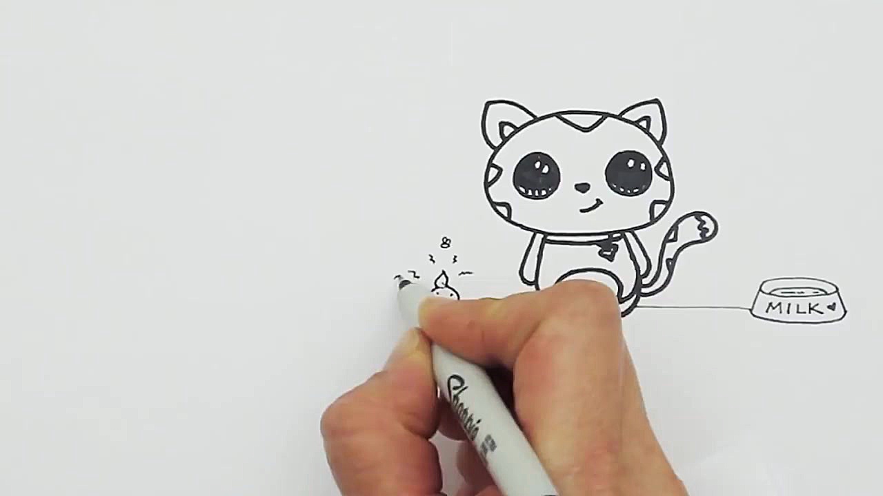 How to Draw a Cat  Cute and Si...