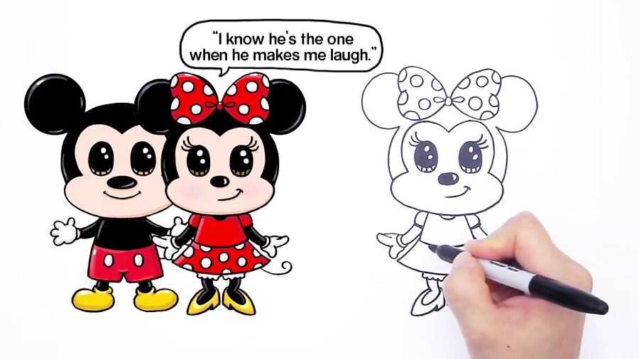 Baby Minnie Mouse Drawing | Disney character Drawing | Mickey Mouse Drawing  - YouTube