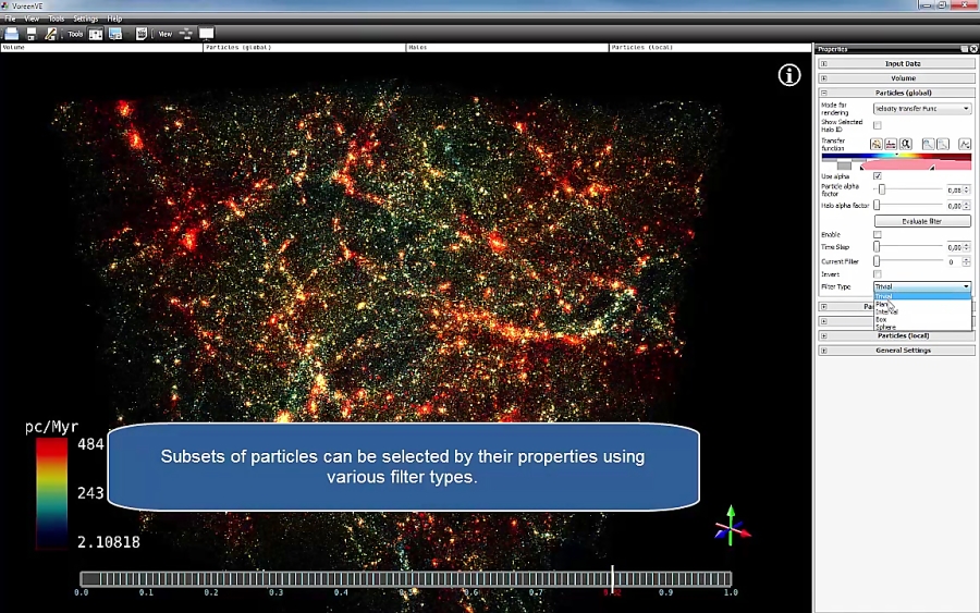 Interactive Exploration of Cosmological Dark-Matter Simulation Data