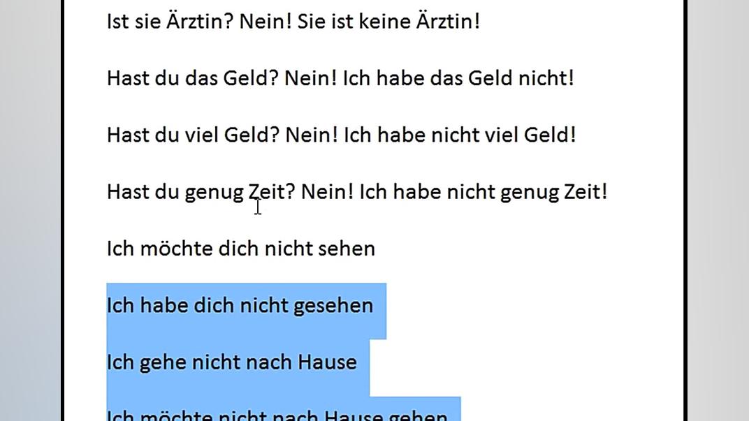 Lektion 338 (kein oder nicht?)...