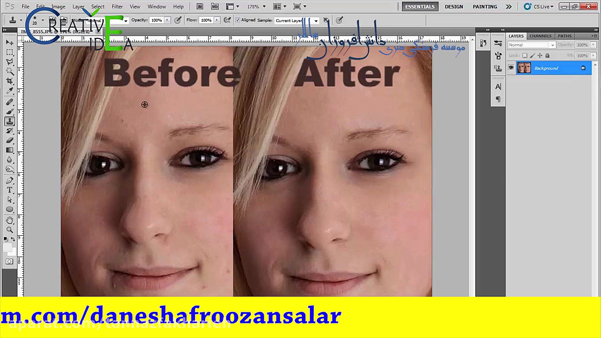 آموزش فتوشاپ، روتوش عكس چهره