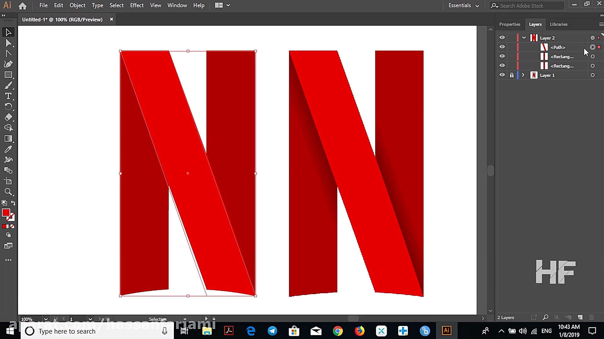 آموزش ساخت لوگو شبکه نتفلیکس د...