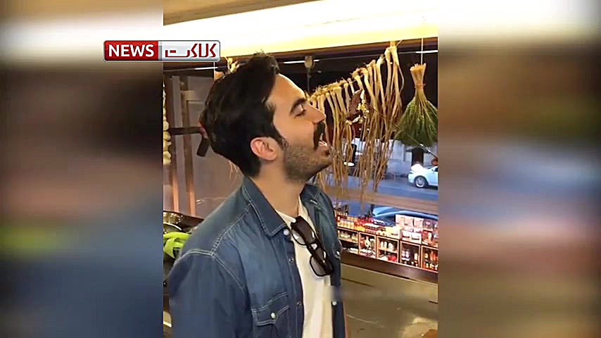 سرو استیک با روکش طلا در رستور...