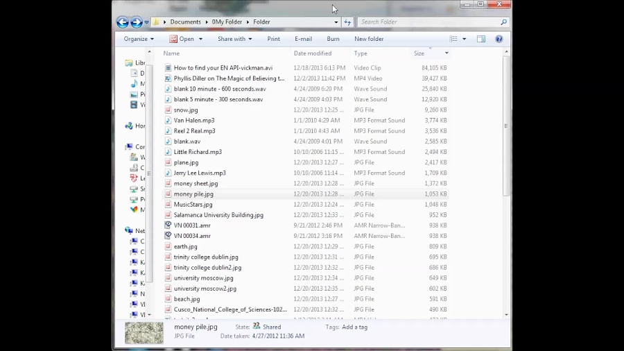 How to search for VIDEO files in Windows 7
