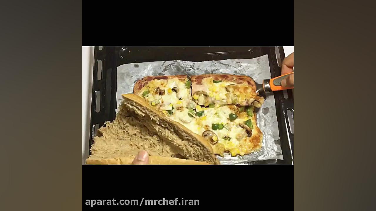 ساندویچ ژامبون و قارچ و پنیر