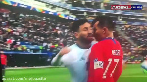 لحظه اخراج لیونل مسی در بازی آ...