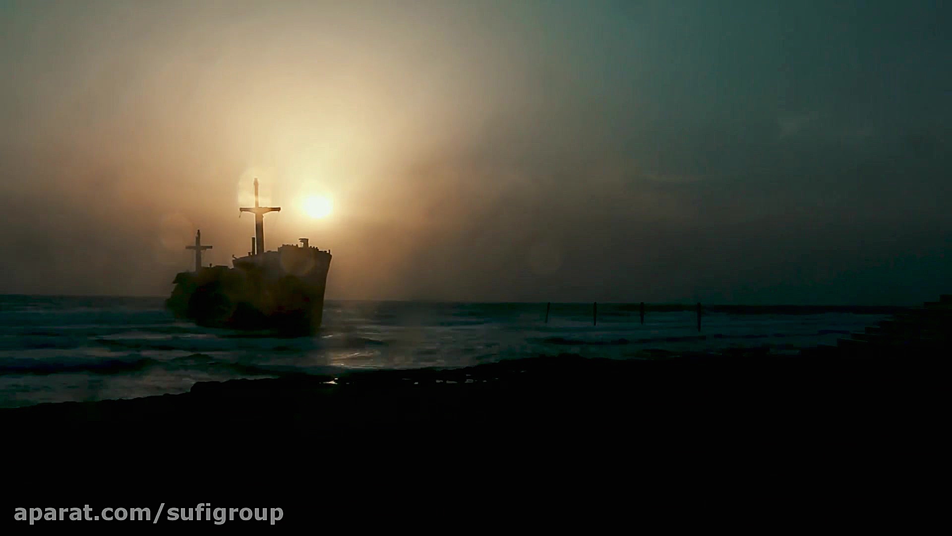 تایم لپس غروب کشتی یونانی